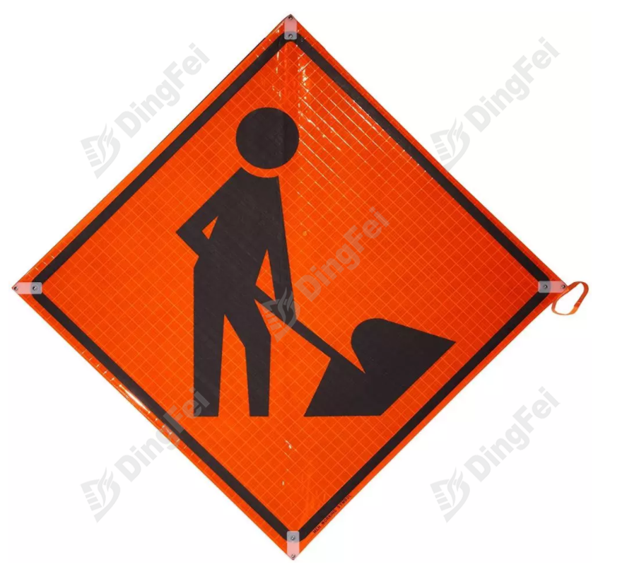 Road Safety Construction Reflective Roll Up Traffic Sign - 